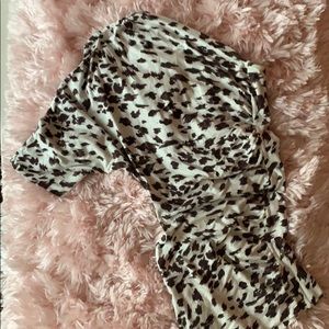 Animal print one shoulder mini dress